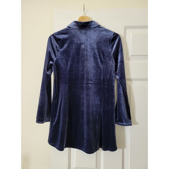 Soft Surroundings Enchanted Velvet Shirt in Navy NWT - Picture 3 of 9